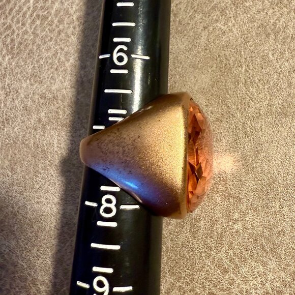 Fabulous imposter Pomellato ring huge stone, rose gold tone band size 7 - Picture 9 of 9